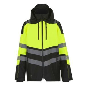 Regatta Professional Mens High-Vis Waterproof Jacket / Black/Yellow